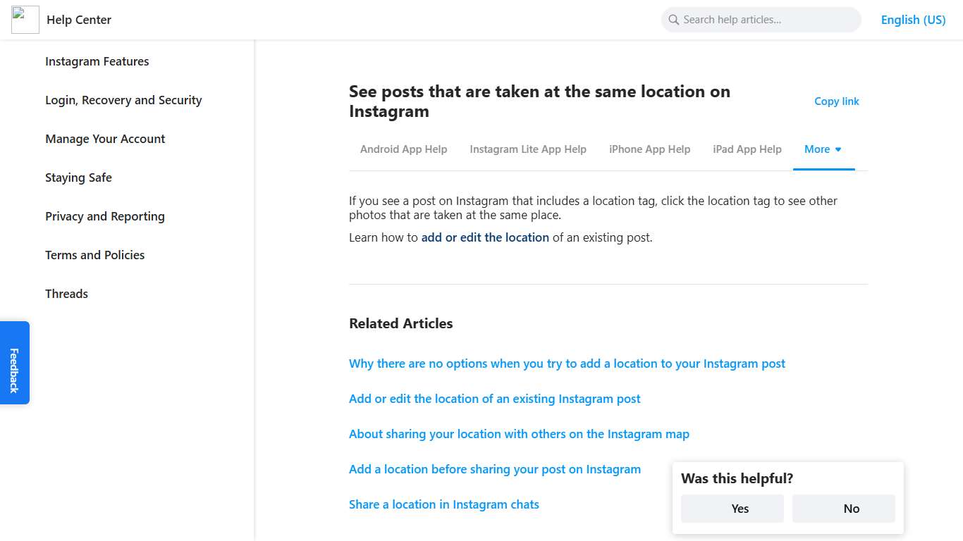 See posts that are taken at the same location on Instagram Instagram Help Center