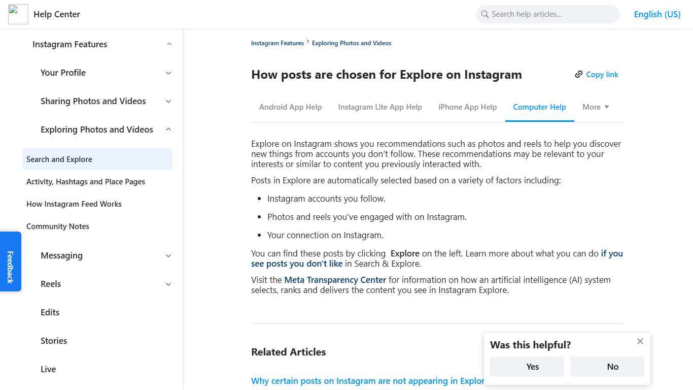 How posts are chosen for Explore on Instagram Instagram Help Center